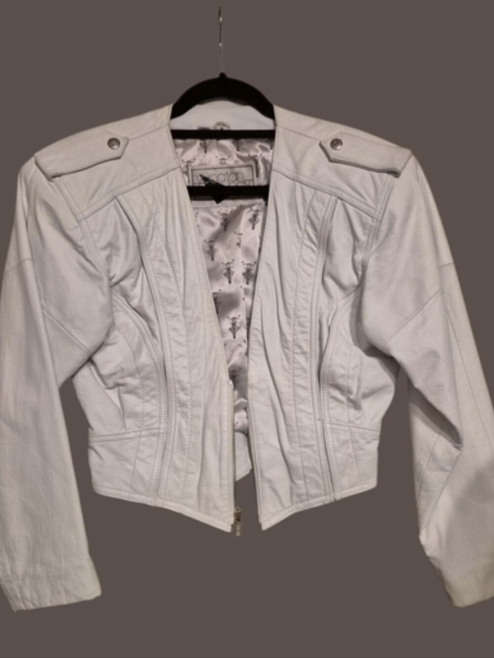 VTG Genuine Leather Yucatan Bay Cropped Jacket - Half Zip Front - Made In Korea